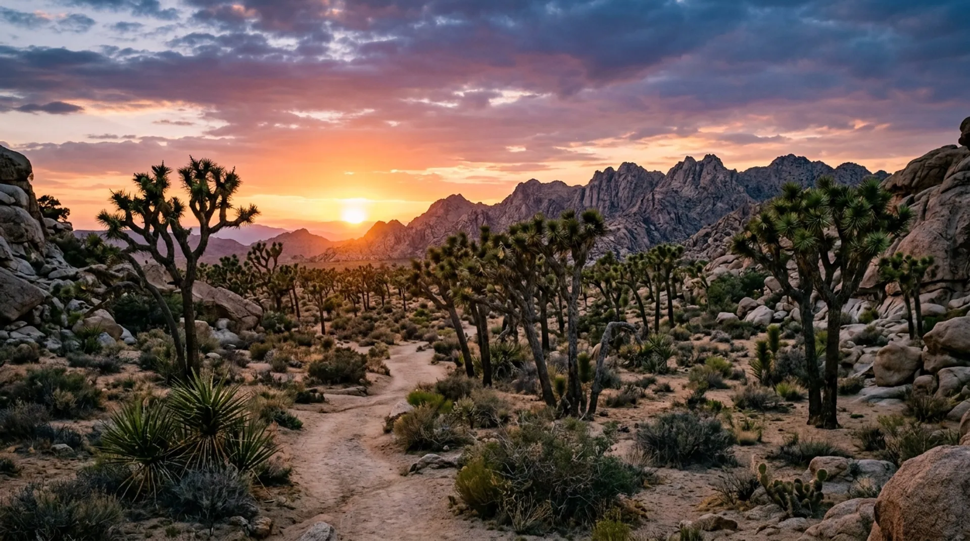 California desert landscape at sunset