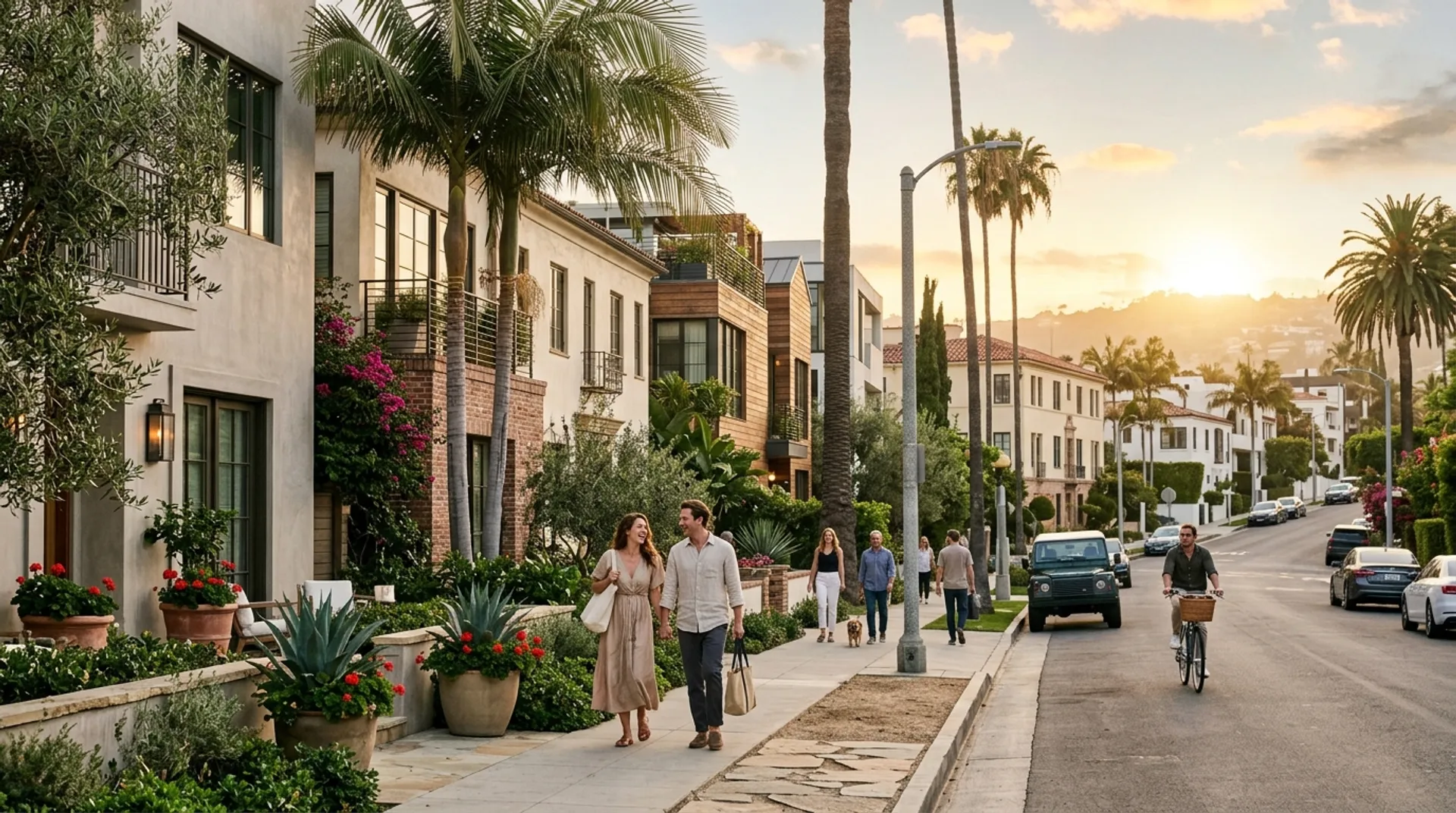 California urban neighborhood and local lifestyle
