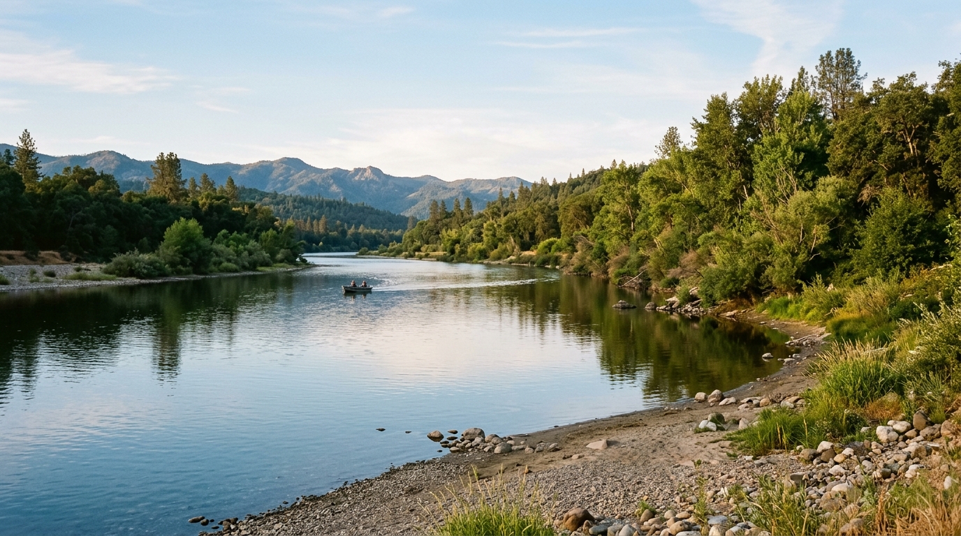 Feather River landscape in Yuba County California